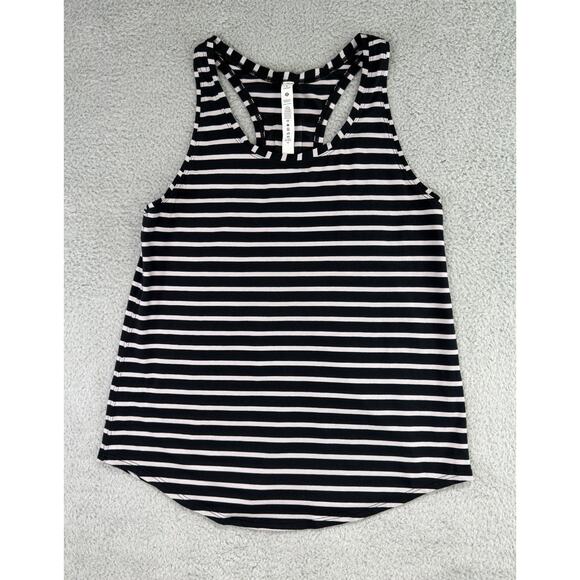 lululemon athletica Tops - Lululemon Love Tank Pleated Yachtie Stripe Black Chrome Size 8